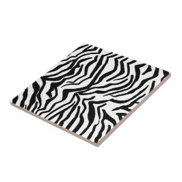 Azulejo Patrón de piel de cebra en negro y blanco