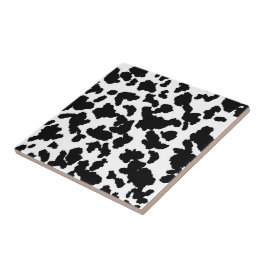 Azulejo Patrón de piel de vaca en negro y blanco