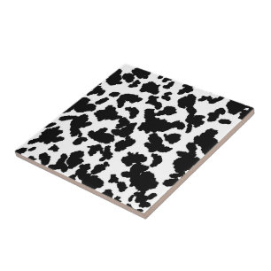Azulejo Patrón de piel de vaca en negro y blanco