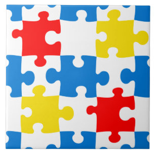 Azulejo Patrón de piezas de rompecabezas de colores brilla