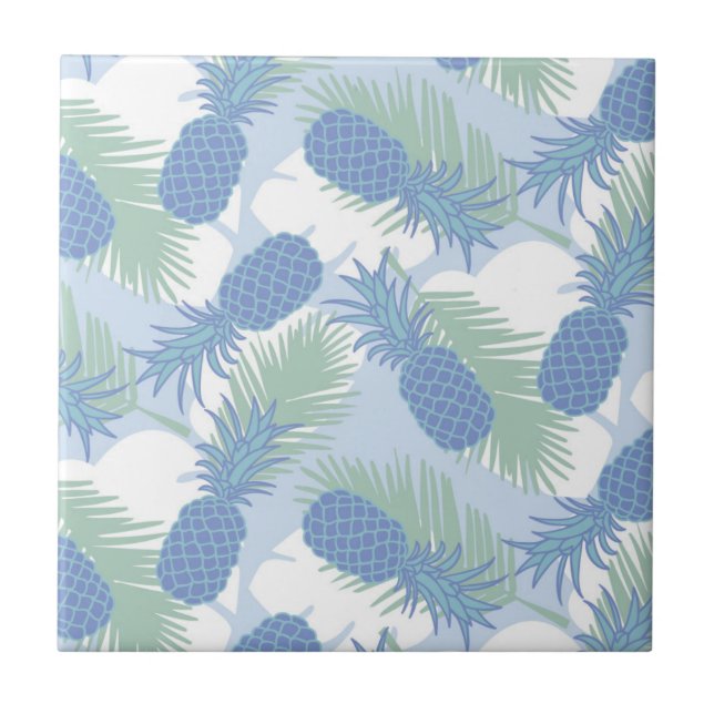 Azulejo Patrón de piña Pastel Tropical (Frente)
