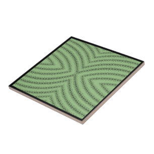 Azulejo Patrón de pinceladas curvas texturizadas negro ver