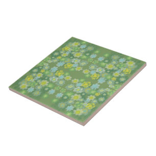 Azulejo Patrón de pintura abstracta floral de acuarela sal