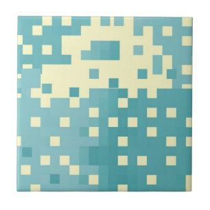 Azulejo Patrón de píxeles azul y cian