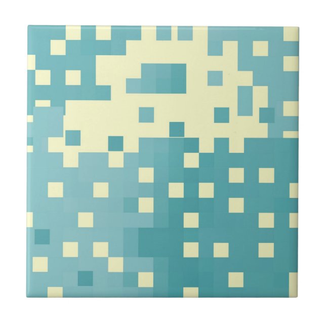 Azulejo Patrón de píxeles azul y cian (Frente)