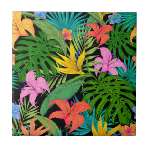 Azulejo Patrón de planta tropical moderna