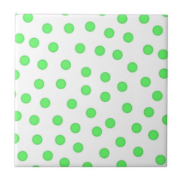 Azulejo Patrón de polkadot verde neón