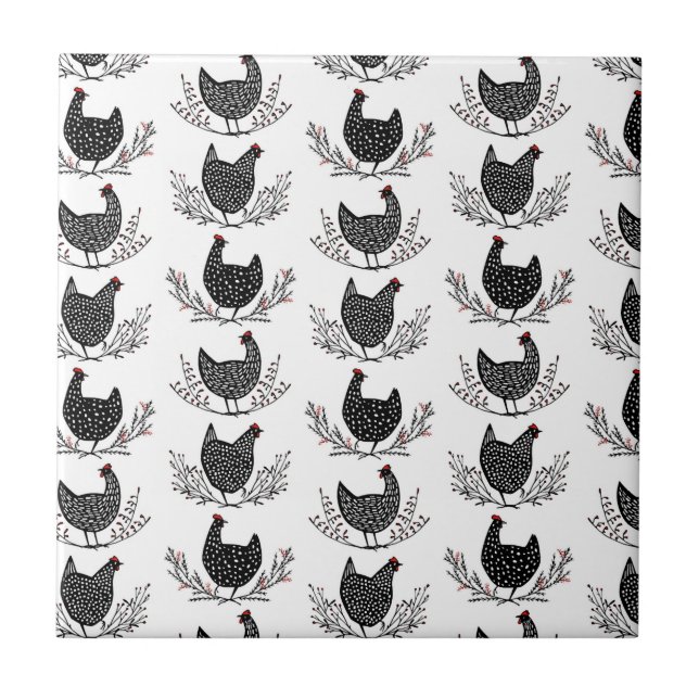 Azulejo Patrón de pollo sin foco (Frente)
