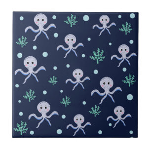 Azulejo Patrón de Pulpo Adorable