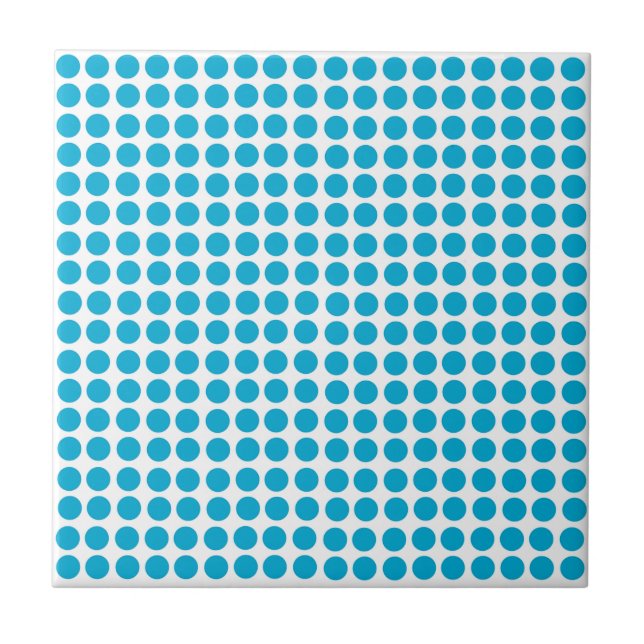 Azulejo Patrón de puntos azules sobre blanco  (Frente)