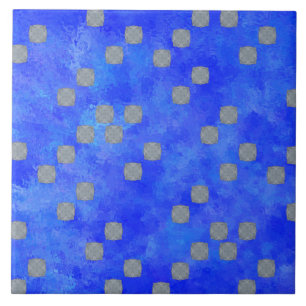 Azulejo Patrón de puntos de polka azul contemporáneo