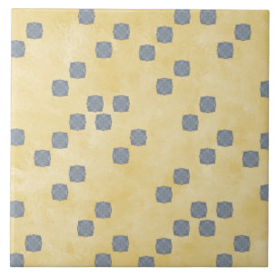 Azulejo Patrón de puntos de polka contemporáneos amarill