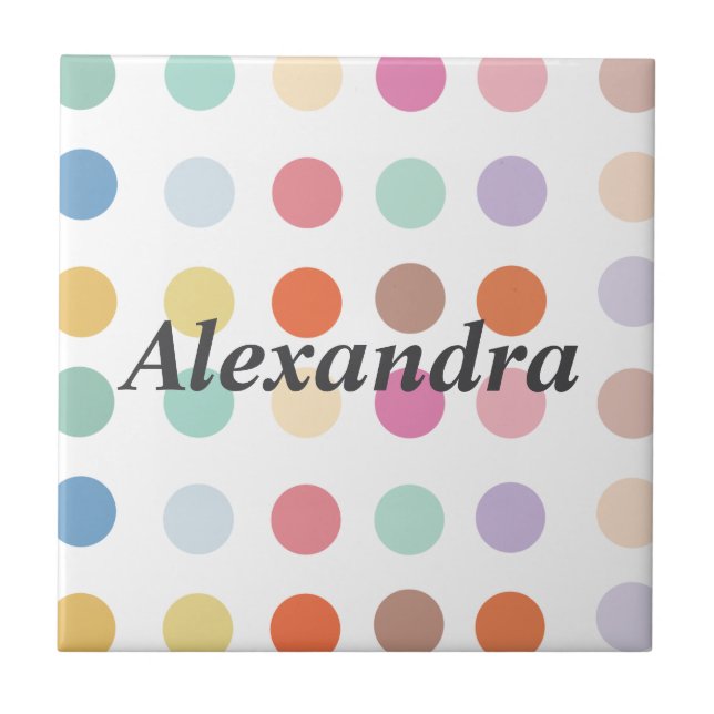 Azulejo Patrón de puntos multicolores (Frente)