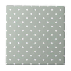 Azulejo Patrón de puntos pequeños de polka: Sage Green