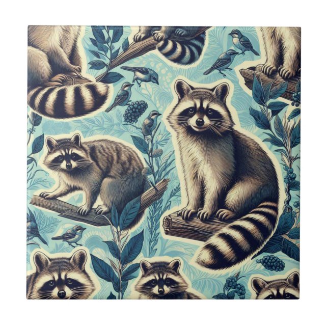 Azulejo Patrón de Racoon Cuto (Frente)
