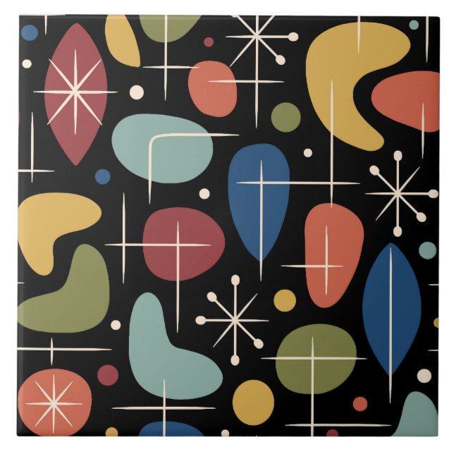 Azulejo Patrón de ráfaga de estrellas de estilo moderno de (Frente)