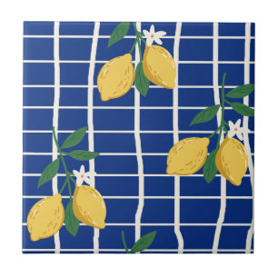 Azulejo Patrón de Rama de Limón Mediterráneo