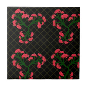 Azulejo Patrón de ramo floral de gerbera rosa