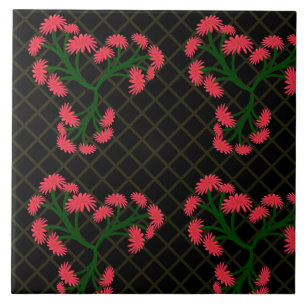 Azulejo Patrón de ramo floral de gerbera rosa