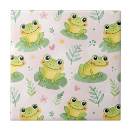 Azulejo Patrón de ranas lindas