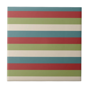 Azulejo Patrón de raya gris burgundy verde azul vintage