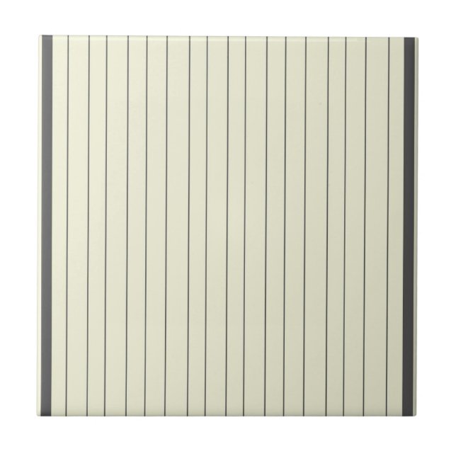 Azulejo Patrón de raya vertical beige negro (Frente)
