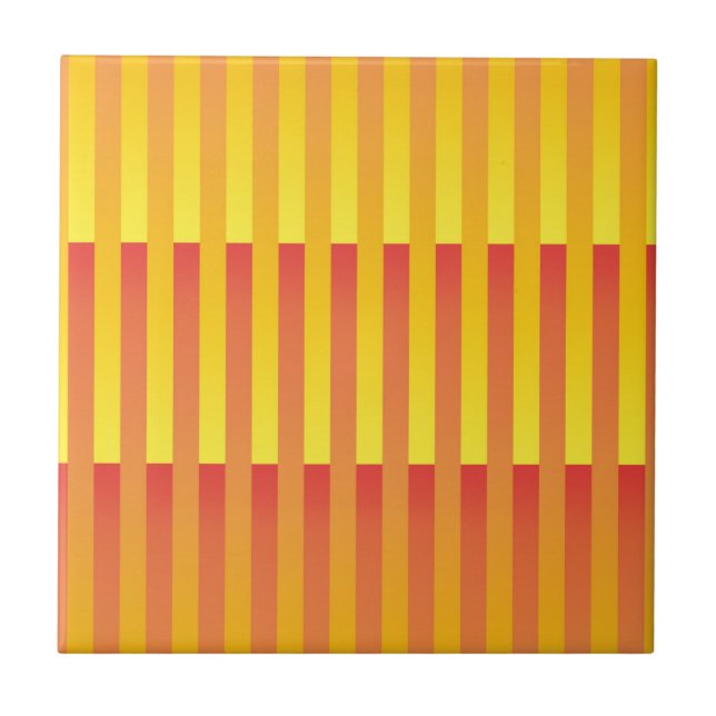 Azulejo Patrón de rayas amarillo naranja (Frente)