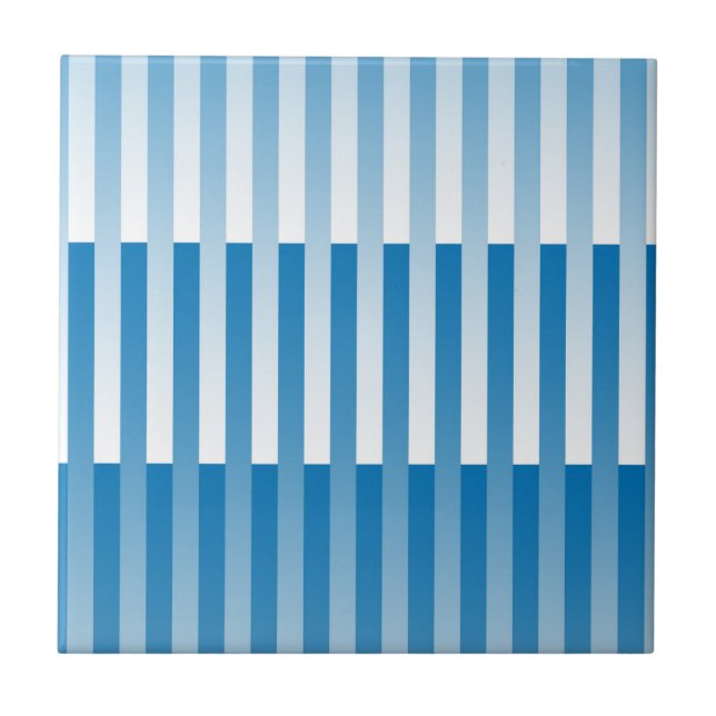 Azulejo Patrón de rayas blancas y azules (Frente)