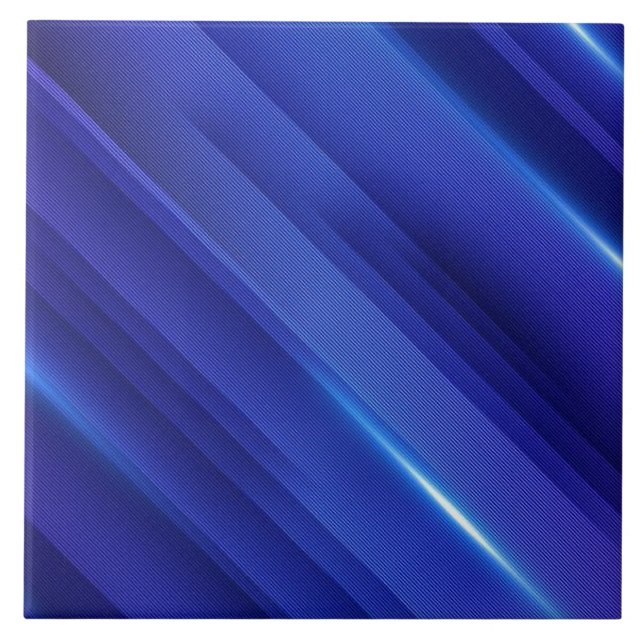 Azulejo Patrón de rayas de degradado azul brillante (Frente)