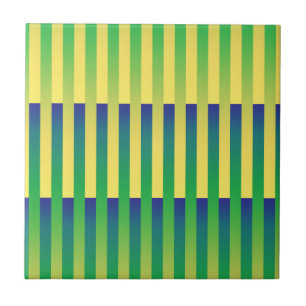Azulejo Patrón de rayas verde amarillo azul