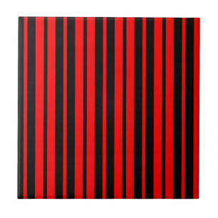Azulejo Patrón de rayas verticales rojas y negras