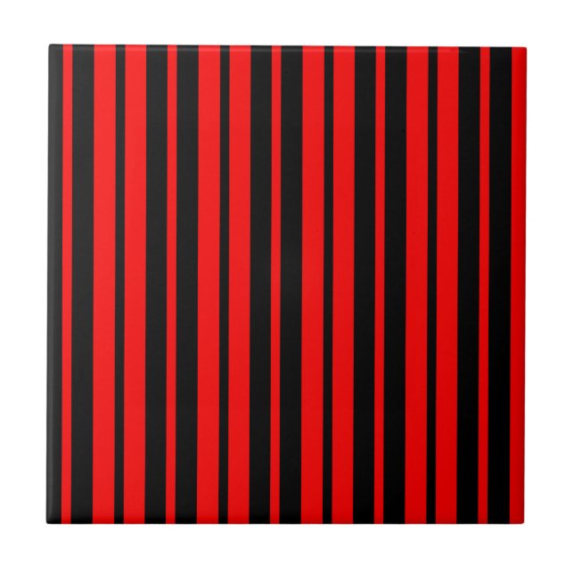 Azulejo Patrón de rayas verticales rojas y negras (Frente)