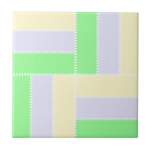 Azulejo Patrón de Rectángulos de Pastel con Líneas Blancas (Frente)