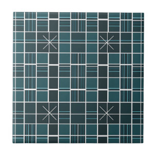 Azulejo Patrón de rejilla de color azul oscuro con acento 
