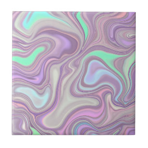 Azulejo Patrón de remolino de mármol púrpura pastel