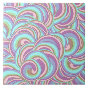Azulejo Patrón de remolinos multicolor
