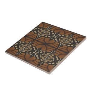 Azulejo Patrón de repetición de ala de mariposa monarca de