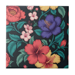 Azulejo Patrón de repetición de flor silvestre