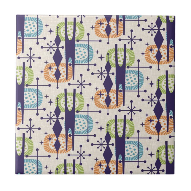 Azulejo Patrón de resumen de la edad atómica moderna de me (Frente)