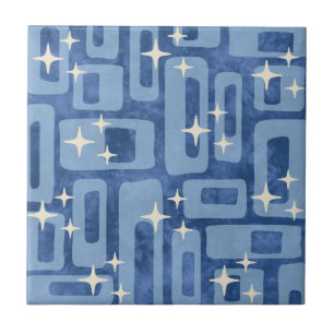 Azulejo Patrón de resumen de tintes modernos retro de medi