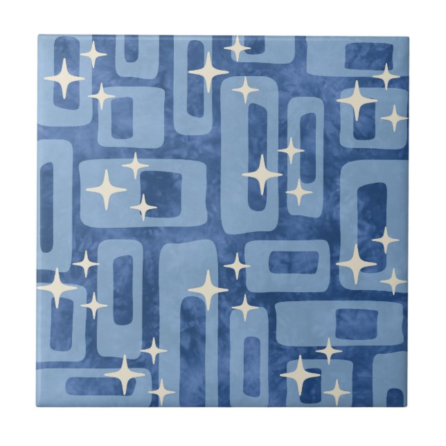 Azulejo Patrón de resumen de tintes modernos retro de medi (Frente)