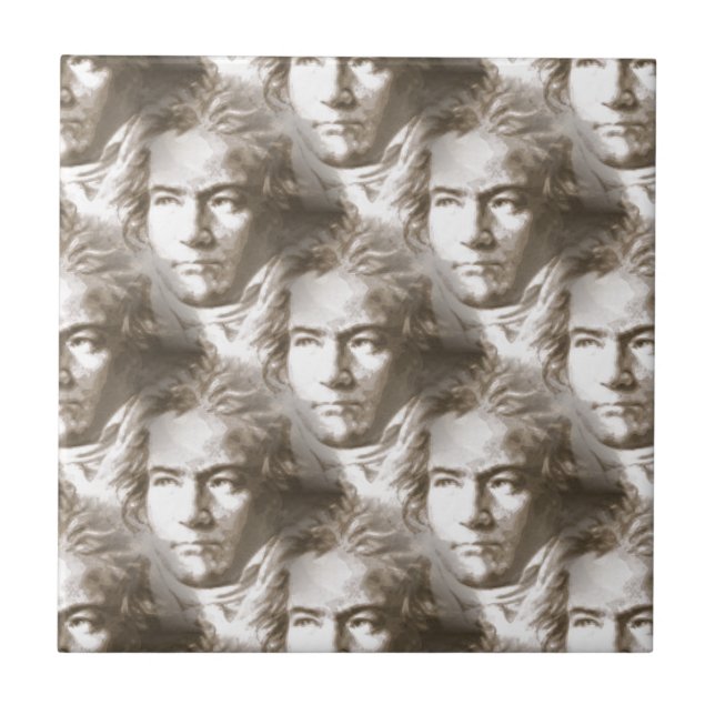 Azulejo Patrón de retrato de Beethoven (Frente)
