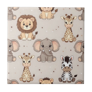 Azulejo Patrón de safari para bebé neutral