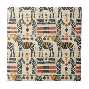 Azulejo Patrón de safari tribal cebra boho