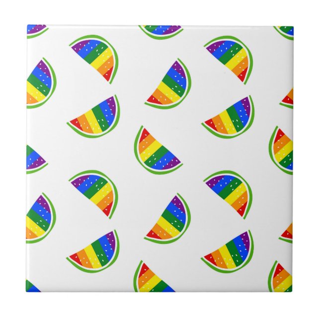 Azulejo Patrón de sandía arco iris (Frente)