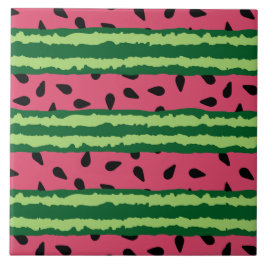 Azulejo Patrón de sandía cúpula rosa y verde