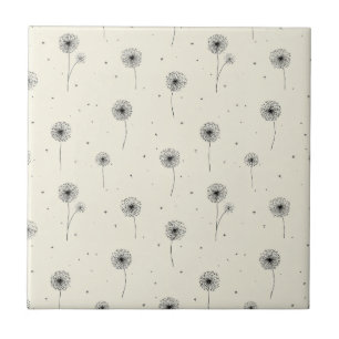 Azulejo Patrón de semilla de diente de león minimalista be