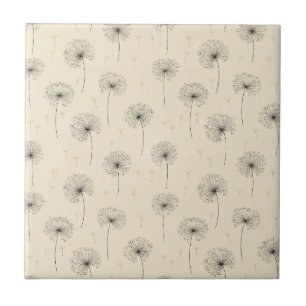 Azulejo Patrón de semilla de diente de león minimalista be