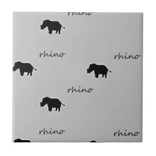 Azulejo Patrón de silueta rino