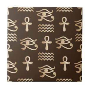 Azulejo Patrón de símbolo egipcio Ankh Ojo de Horus